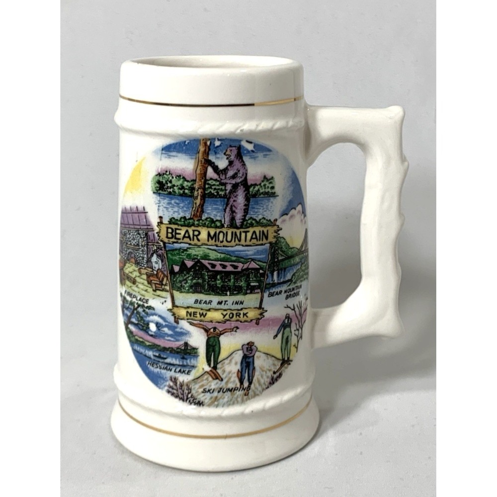 Bear Mountain New York Mini Mug Stein Ceramic Travel Souvenir Vintage‎ Tankard